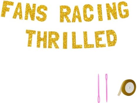 Meowoo Thrilling Party Banner with Gold Glitter Letters