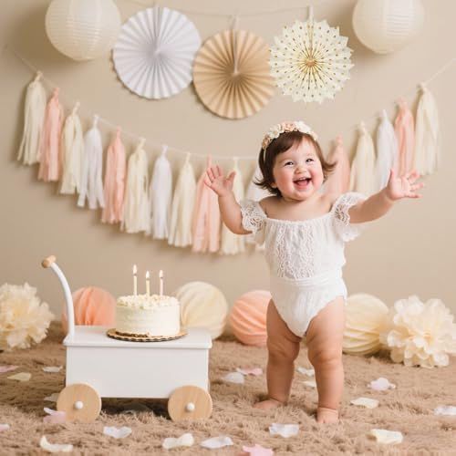 Champagne Gold Beige Birthday Decor Set