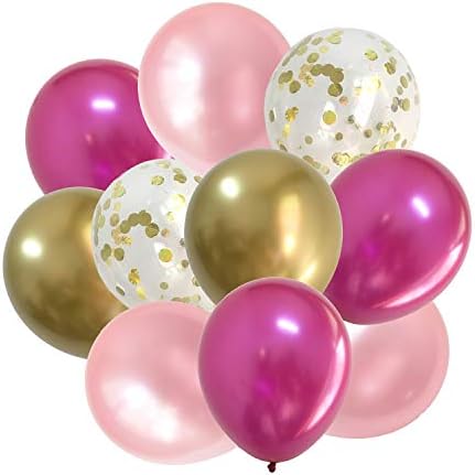 TSOTU Assorted Pink Gold Metallic Balloons 50pk