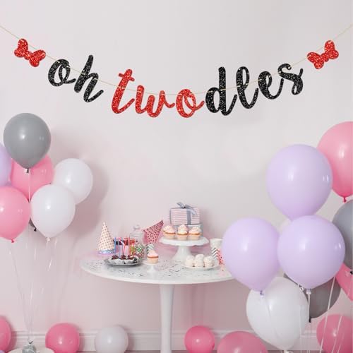 INNORU 2nd Birthday Banner with Glitter Letters