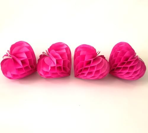 Heart Tissue Paper Pom Poms Decor Set 12pcs