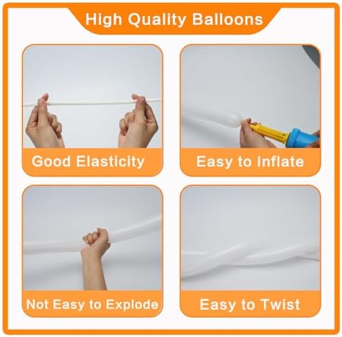 100Pcs White Twisting Animal Balloons for Party Decorations