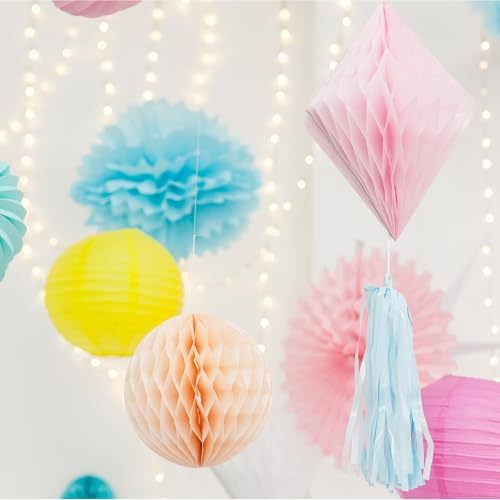 PATIKIL 8 Inch Fuchsia Tissue Pom Poms 10 Pack