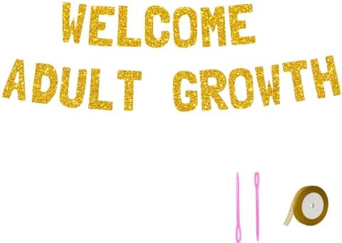 Meowoo Gold Glitter Celebration Banner for Adult Growth