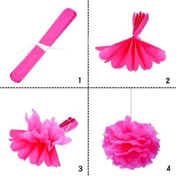 28 Ct Hot Pink Gold Tissue Hanging Decorations Set