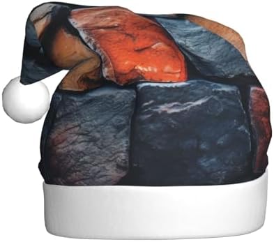 QINZHENG Retro Stone Print Santa Hat for Women