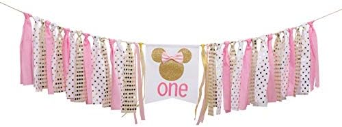 Pink and Gold Minnie Mouse Birthday Banner