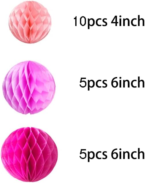 Yangeey Party Honeycomb Balls 20PCS 4 6 Decorations