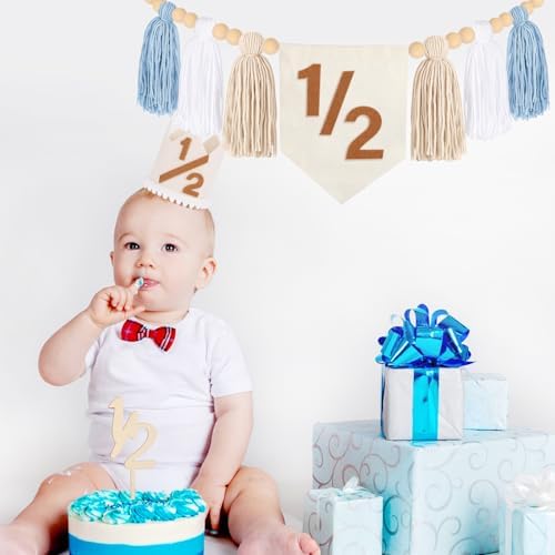 Baby Boy Half Birthday Decoration Set Blue
