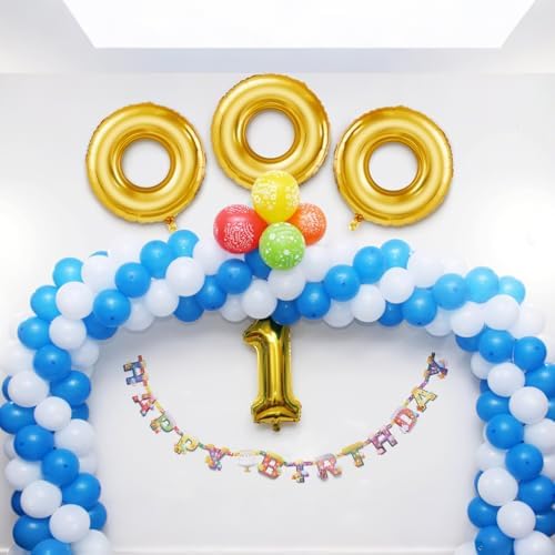 6 Pack Gold Ring Foil Balloons for Birthday Decorations