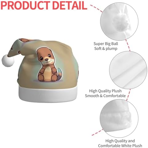 Cartoon Cute Otter Santa Hat Personalized