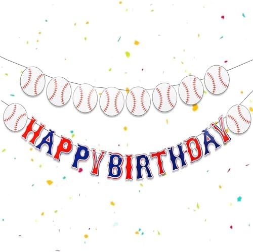 YOUDICT Baseball Birthday Banner with Adjustable Letters