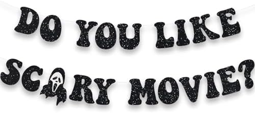 Halloween Movie Night Party Banner Scream Garland Decor