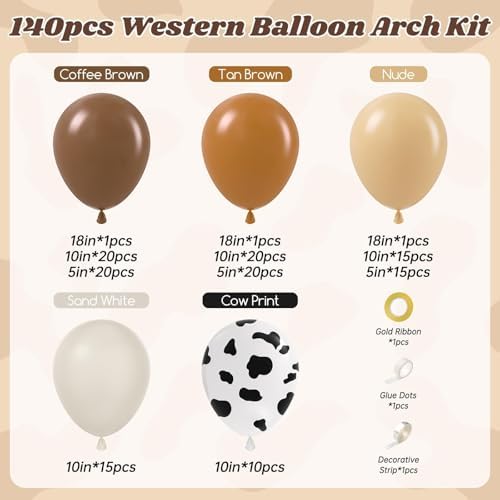 141pcs Western Cowboy Balloon Arch Kit Decorations