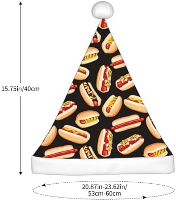 QinZheng Personalized Santa Hat with Fun Food Hot Dogs Print
