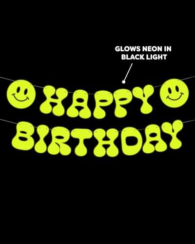 Xo Fetti Happy Birthday Neon Banner 5 Ft