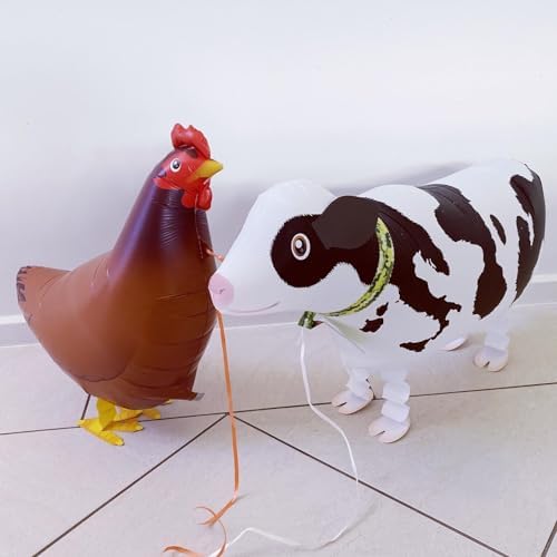 Walking Farm Animals Balloons Pack of 6 For Kids Party