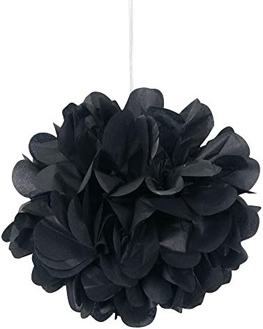 Black Mini Puff Tissue Decorations 3 Ct - Elegant Event Banners