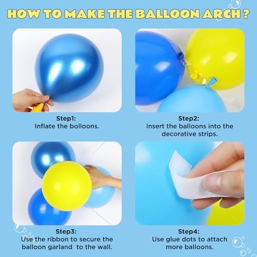 147pcs Cartoon Sponge Balloon Arch Kit Birthday Decorations