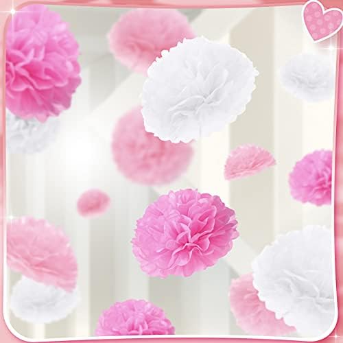 Estune 48 Pcs Tissue Paper Pom Poms Decorations