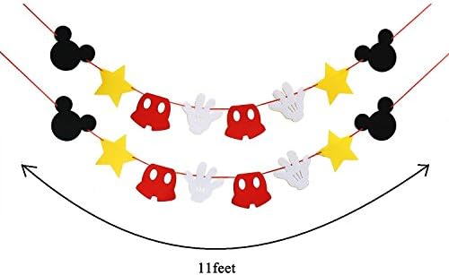 Mickey Mouse Themed Felt Garland for Birthday Decorations