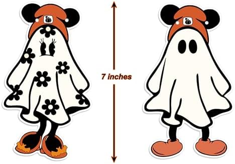 Halloween Ghost Banner with Red Hats for Party Decor