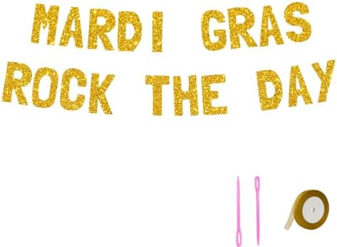 Meowoo Mardi Gras Sparkling Decor Banner