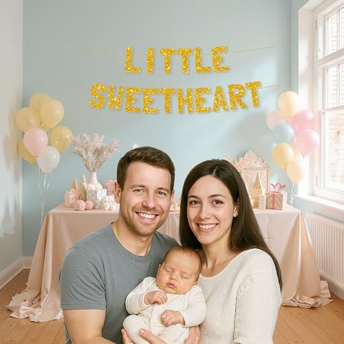 Meowoo Sweet Little Decor Gold Letters Banner 77 Inch