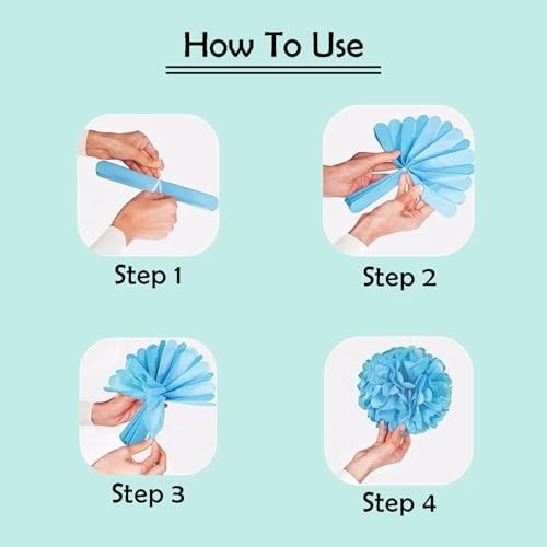 ZOOYOO Rose Gold Tissue Paper Pom Poms Set 12PCS