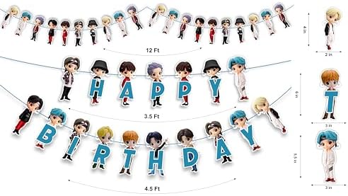 Seyal Tiny Tan BTS Theme Birthday Decorations