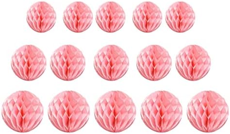 15pcs Lt-Pink Honeycomb Balls Decor Kit
