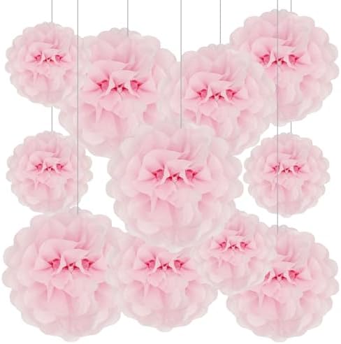 Light Pink Tissue Paper Pom Poms 20 Piece Set