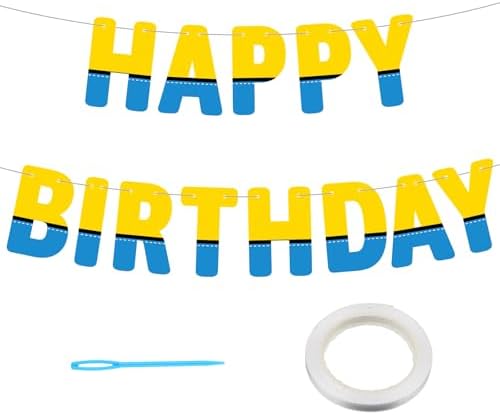 BOXOB Cartoon Happy Birthday Banner Decorations