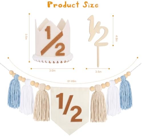 Baby Boy Half Birthday Decoration Set Blue