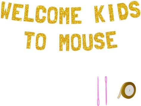 Meowoo Welcome Party Banner with Gold Glitter