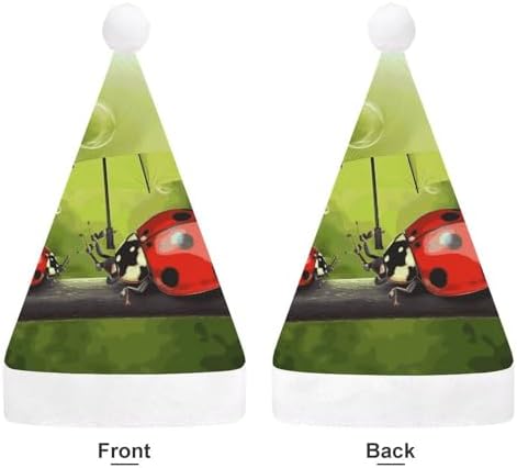 Funny Santa Hat with Ladybug and Umbrella Christmas Party Headwear