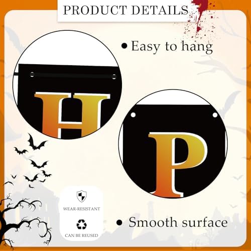 Happy Halloween Black Banner for Party Decorations