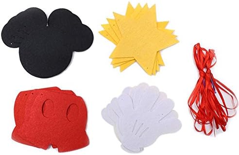 Mickey Mouse Themed Felt Garland for Birthday Decorations