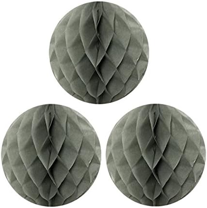 Wrapables 12 Inch Tissue Honeycomb Balls Set of 3 Gray