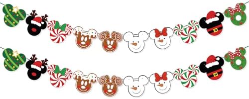 Mickey Christmas Garland Banner for Party Decorations