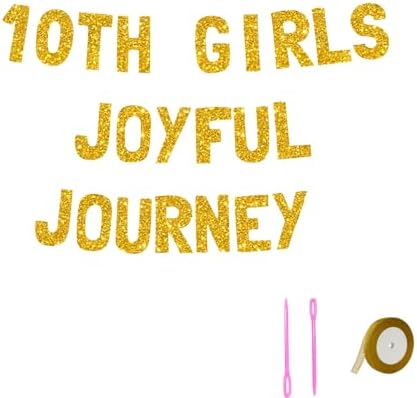Meowoo 10th Birthday Gold Glitter Banner