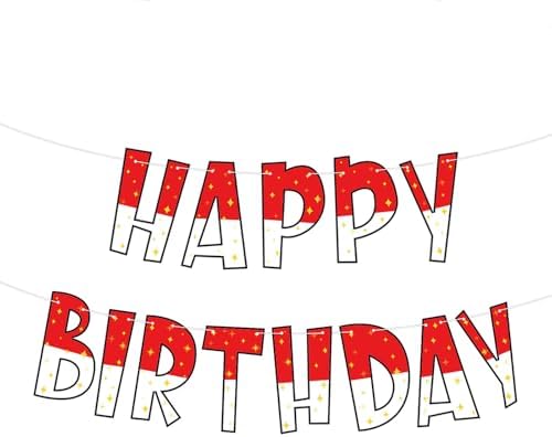 Cartoon Happy Birthday Banner with Hanging Guide Needle