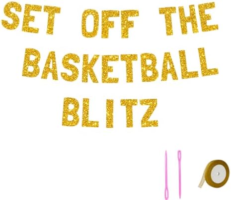 Meowoo Sparkling Basketball Banner with Jumbo Letters