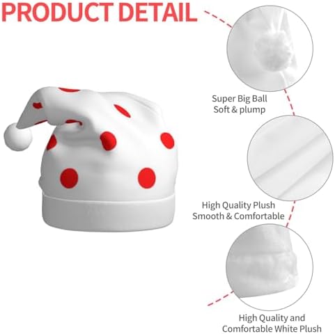QinZheng Polka Dot Santa Hat for Women