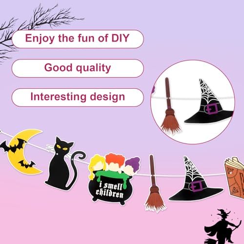 Witch Party Decorations Banner Birthday Backdrop 5x33 FT