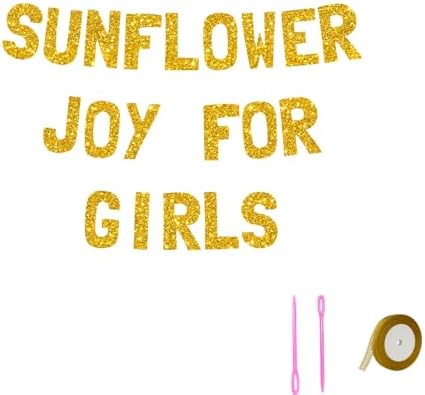 Meowoo Sunflower Joy Banner with Glitter Gold Letters
