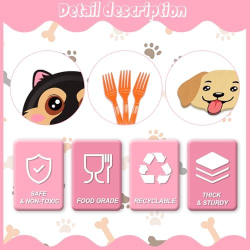 96Pcs Dog Birthday Party Supplies Tableware Set