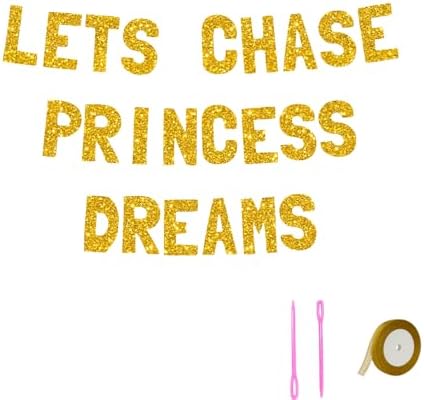 Meowoo Princess Dreams Decoration Sparkling Gold Banner 77 Inch