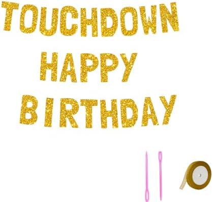 Touchdown Birthday Banner with Glitter Gold Letters
