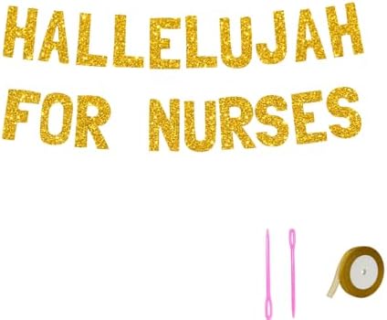 Meowoo Cheers for Nurses Gold Banner Decoration